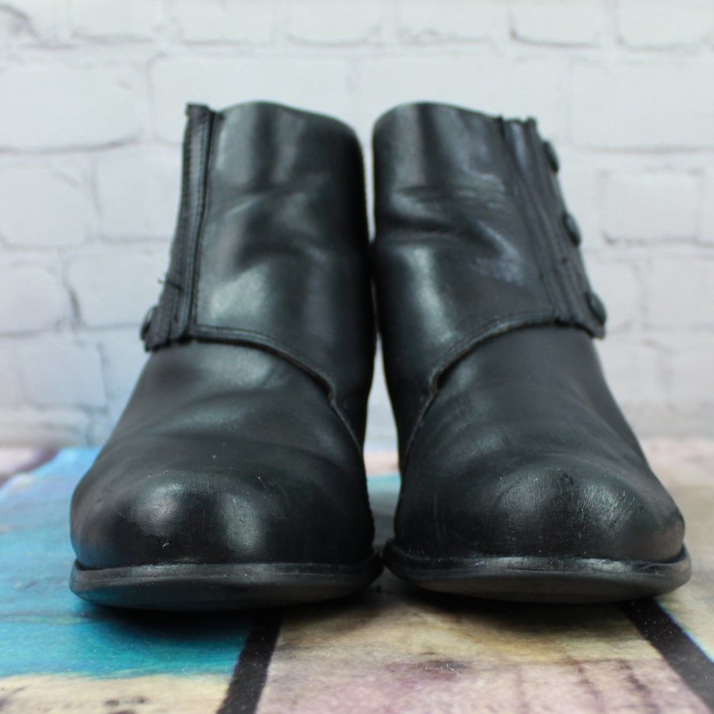 Ariat Leatehr Pull On Block Heel Ankle Bootie Sz 8 - Picture 4 of 9